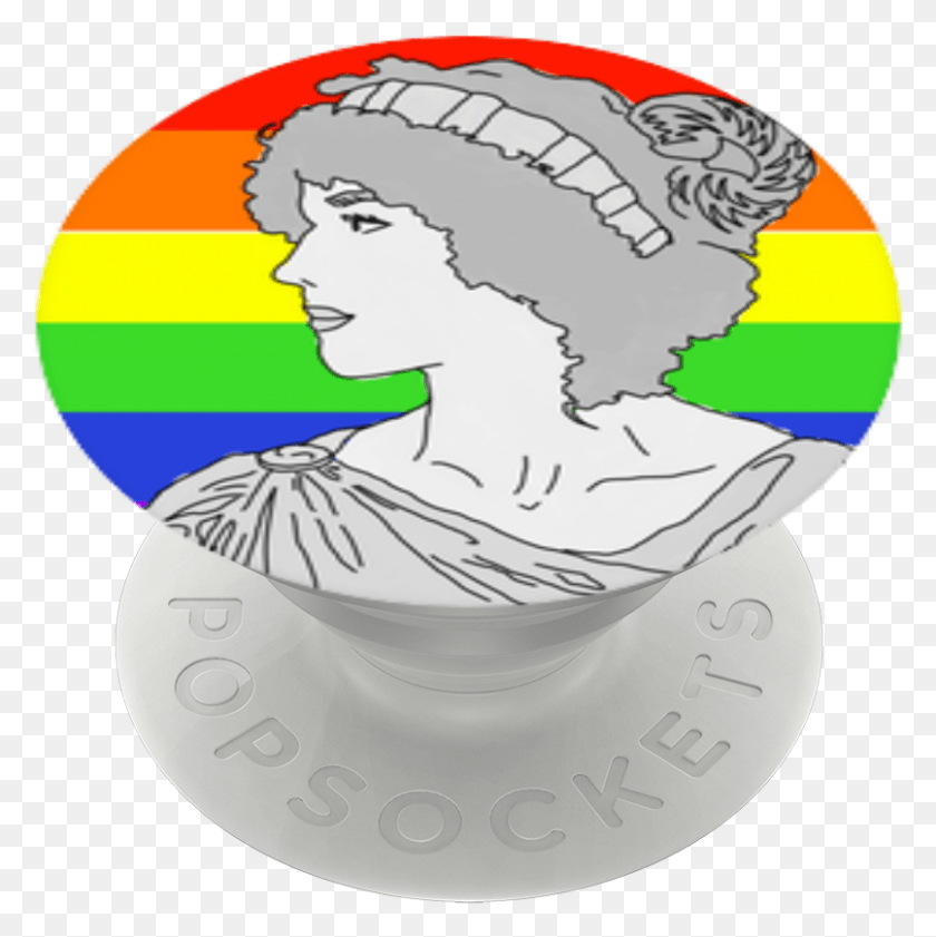 806x808 Sappho Rainbow Flag Popsockets Circle, Silver, Outdoors, Tabletop HD PNG Download