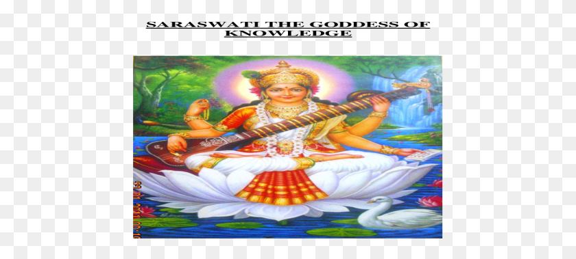 453x319 Saraswati The Goddess Of Knowledge By Dr Painting, Person, Human HD PNG Download