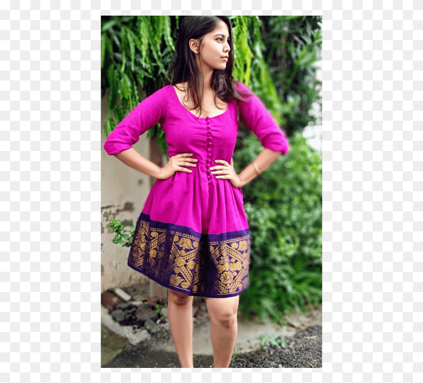 441x701 Saree To Dress Designs, Clothing, Apparel, Evening Dress HD PNG Download