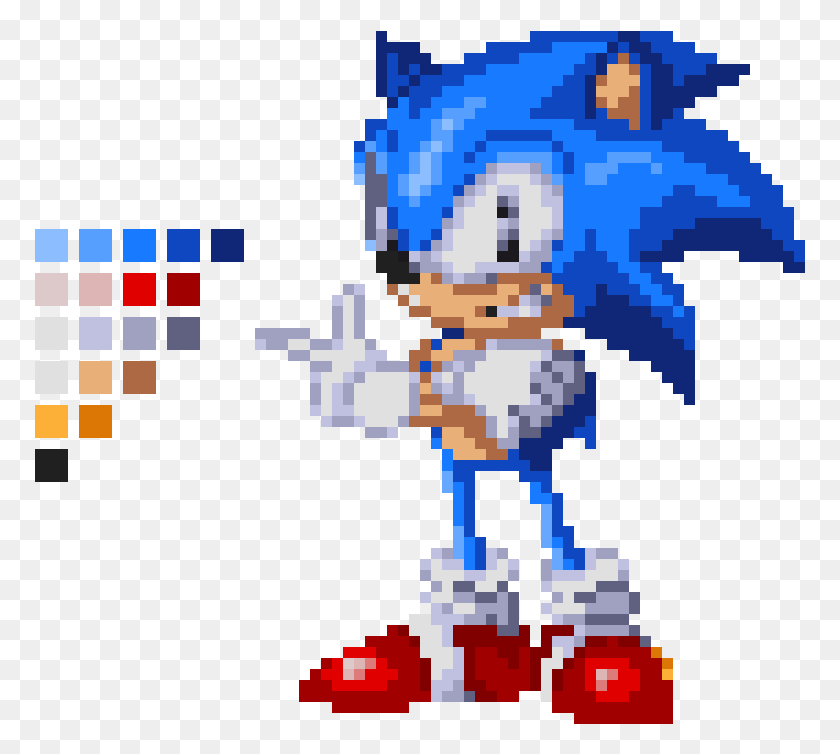 771x694 Descargar Png Sarnic Pixelart Sonic Mania Pixel Art, Minecraft, Gráficos Hd Png