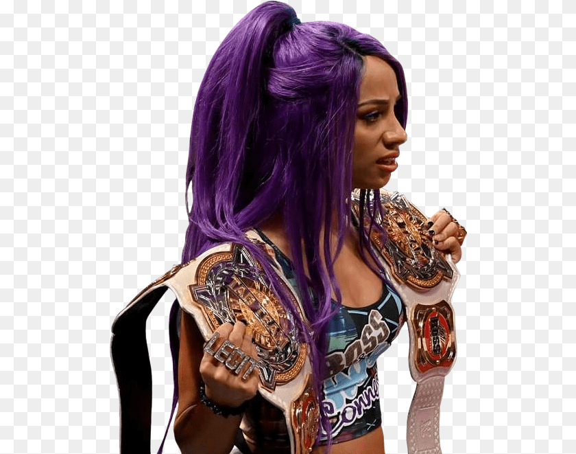 522x661 Sashabanks Mercedeskv Bossbanks Bankonit Bossandhugconnection Sasha Banks Hair 2019, Adult, Female, Person, Purple PNG