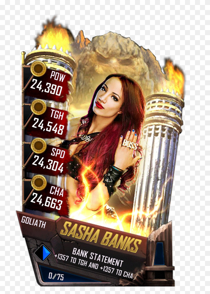 719x1112 Sashabanks S4 20 Goliath Wwe Supercard Goliath Cards, Person, Human, Advertisement HD PNG Download