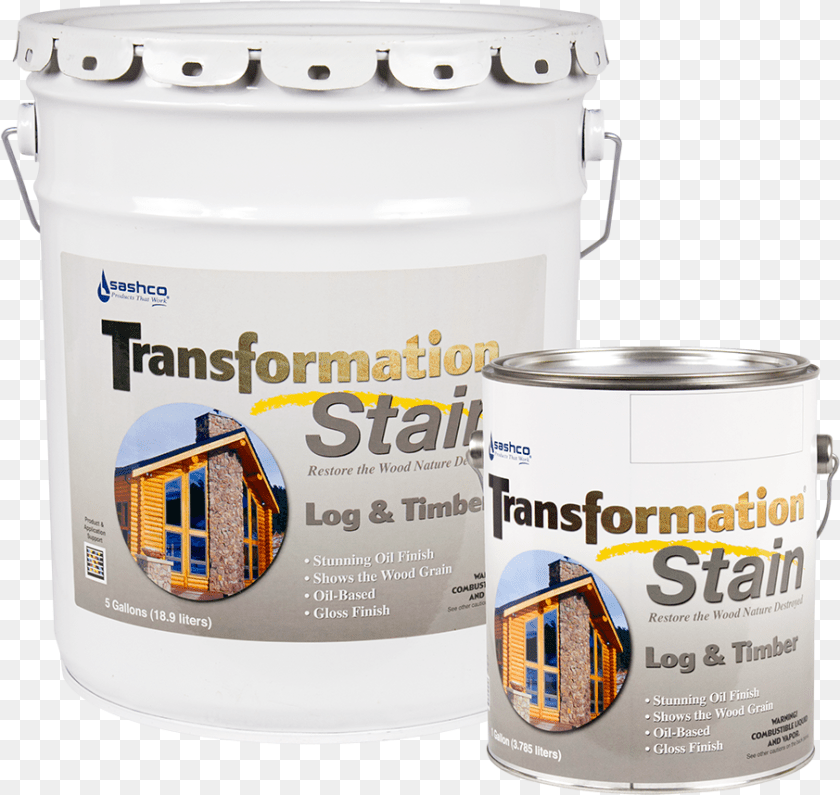 Sashco Transformation Stain Log And Timber, Paint Container, Can, Tin Transparent PNG
