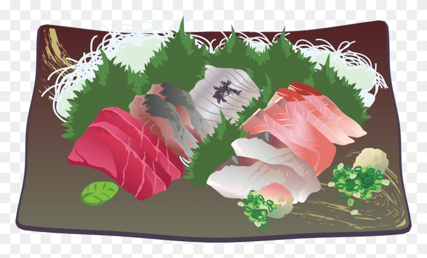 1305x750 Sashimi Japanese Cuisine Salmon Seafood, Graphics, Plant HD PNG Download