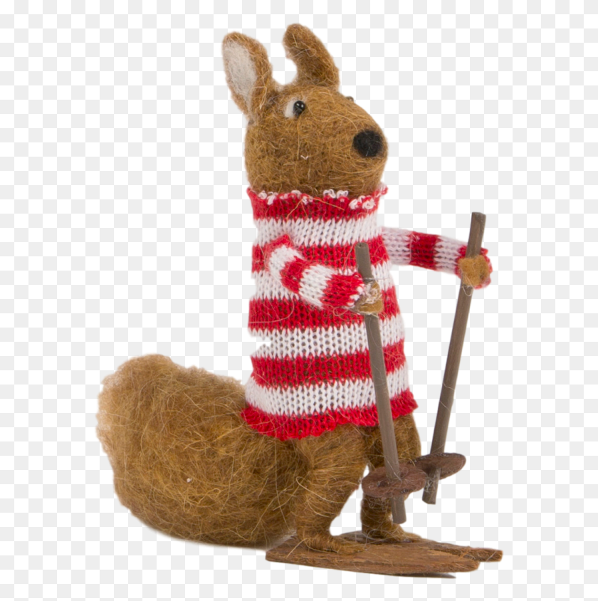 577x784 Sass And Belle Felt Skiing Squirrel Christmas Tree, Toy, Plush, Weapon HD PNG Download