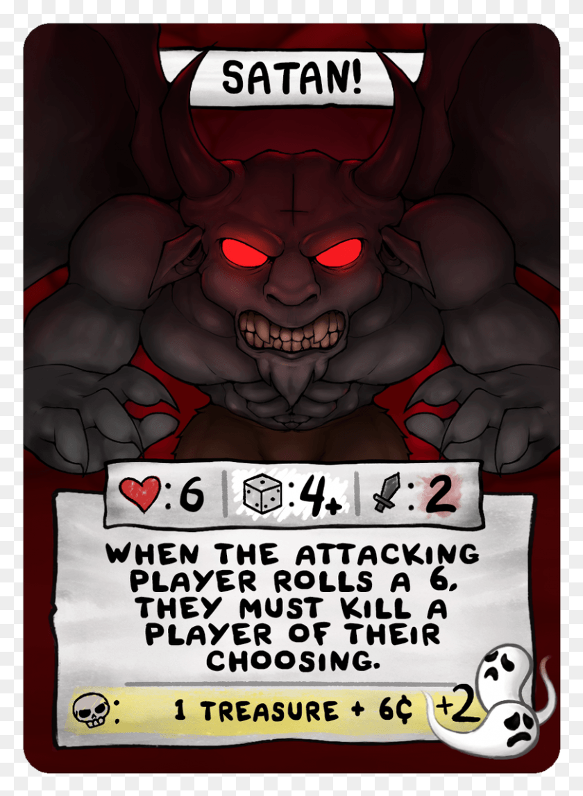 809x1129 Satan Card Binding Of Isaac 4 Souls, Texto, Word, Cartel Hd Png