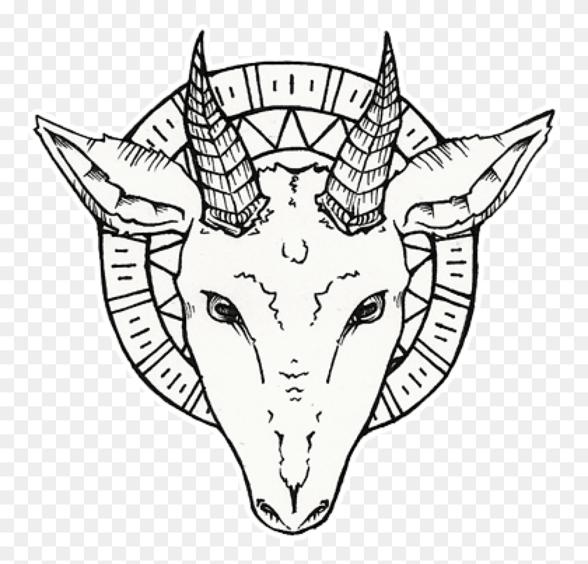 769x745 Satan Drawing Goat Satan Goat Head, Mammal, Animal HD PNG Download