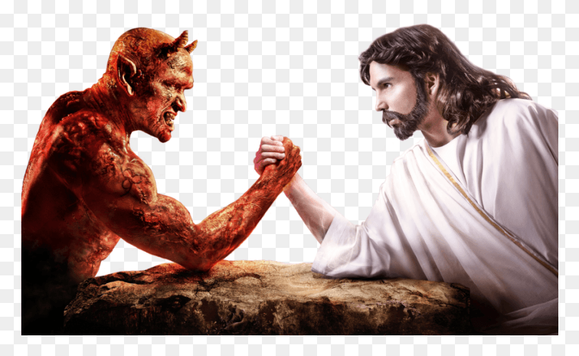 901x529 Satan Transparent Image God Vs Devil, Arm, Person, Human HD PNG Download