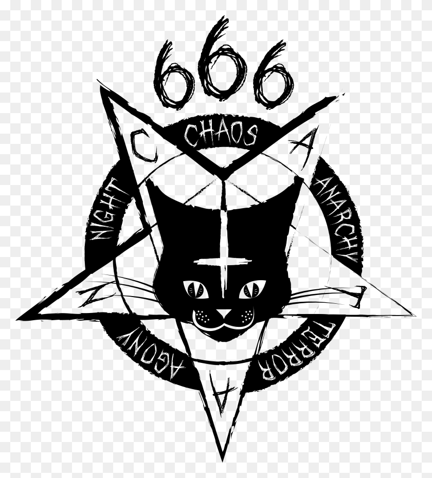 3187x3555 Satanic Cat Design Catan Satanic Cat Catan, Symbol, Stencil, Compass Math HD PNG Download