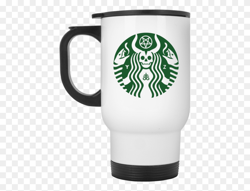 443x583 Satanic Starbucks Logo Starbucks New Logo 2011, Coffee Cup, Cup, Milk HD PNG Download