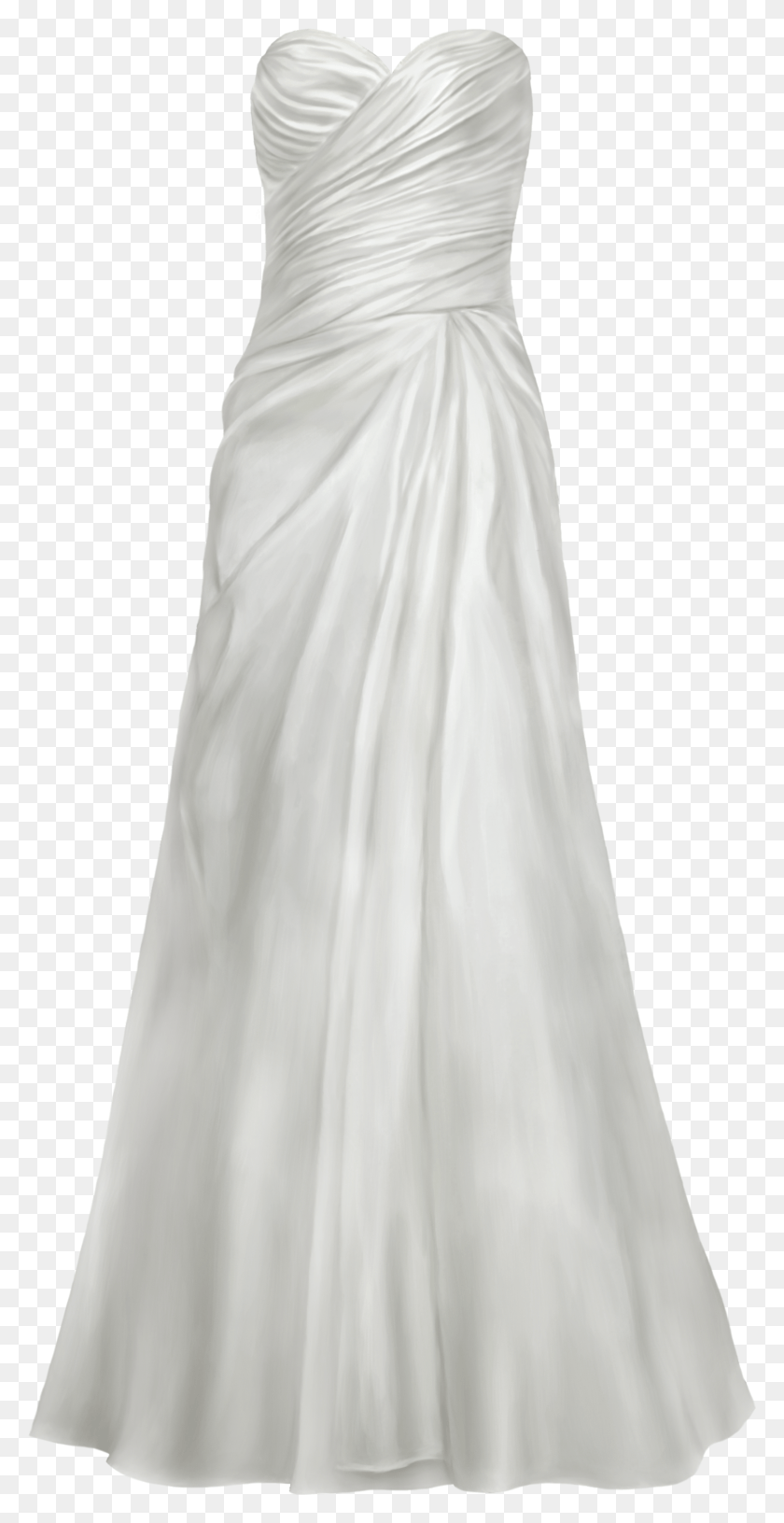 2301x4635 Satin Dress Clip Transparent Wedding Dress HD PNG Download
