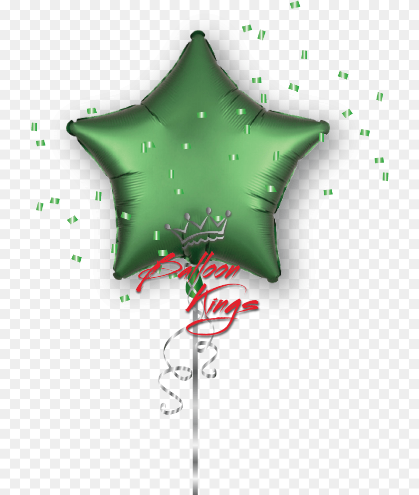 Satin Luxe Emerald Green Star Balloon, Leaf, Plant, Animal, Fish Transparent PNG