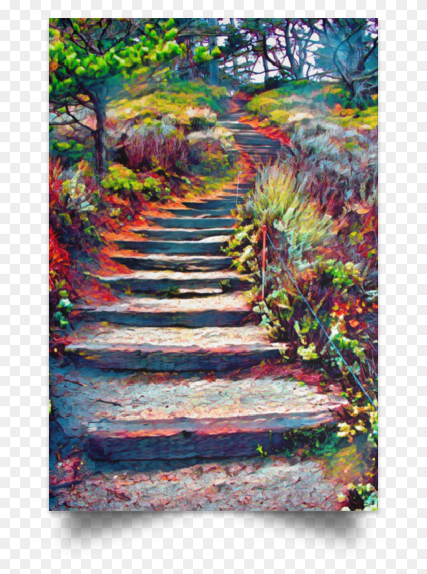 665x1070 Satin Poster Stairway To Heaven By Joe Lach Visual Arts, Path, Outdoors, Trail HD PNG Download