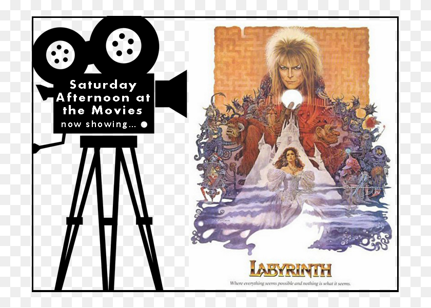 718x541 Saturday Afternoon At The Movies Logo Featuring The David Bowie Neverending Story, Tripod, Person, Human HD PNG Download