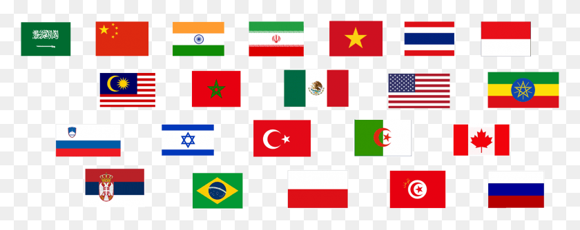 1673x588 Саудовская Аравия Китай Индия Иран Вьетнам Таиланд Израиль Флаг, Символ, Логотип, Товарный Знак Hd Png Скачать