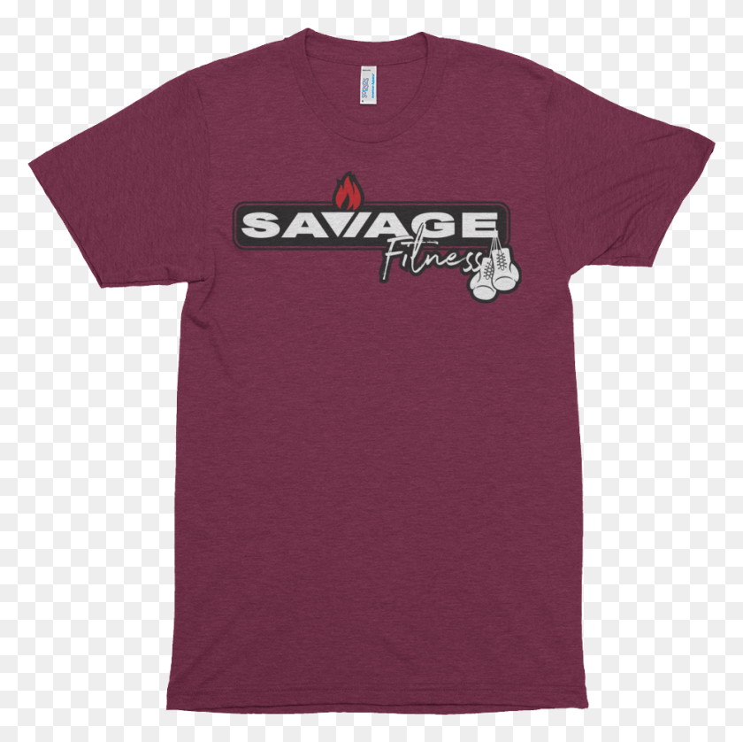 927x925 Savage Fit Box Horz Logo Mockup Front Flat Tri Cranberry Active Shirt, Clothing, Apparel, T-shirt HD PNG Download