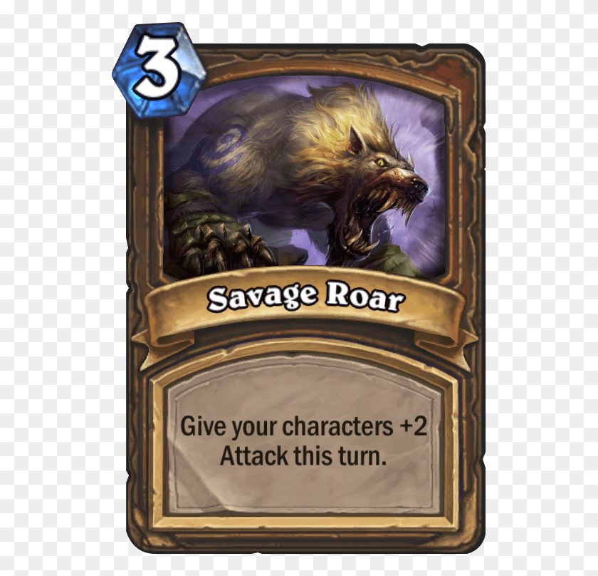 527x748 Savage Roar Card Army Of The Dead Hearthstone, World Of Warcraft, Word, Dog HD PNG Download