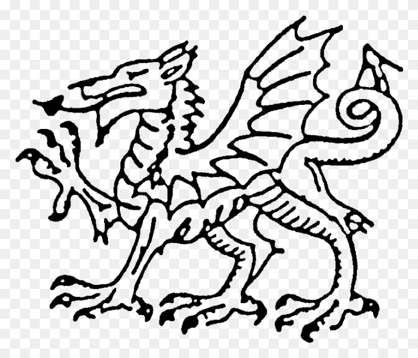 806x682 Save The Date Stamp Welsh Dragon, Gray, World Of Warcraft HD PNG Download