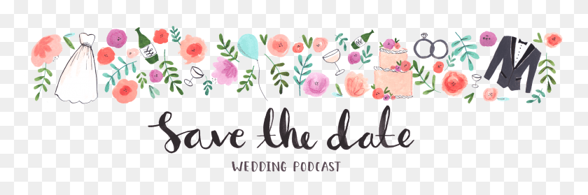 4908x1381 Save The Date Transparent Background, Floral Design, Pattern, Graphics HD PNG Download