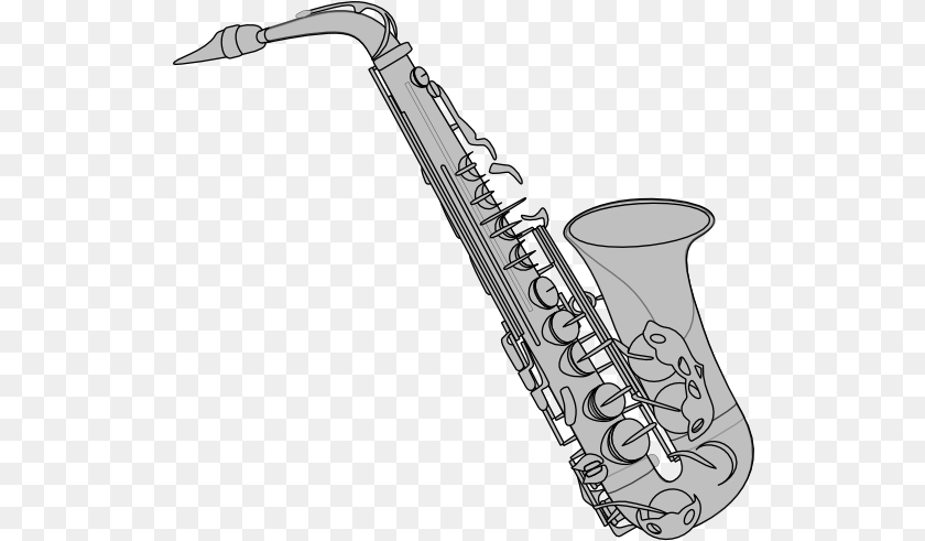 529x491 Saxophone Clipart Small Silver Saxophone, Musical Instrument, Smoke Pipe Sticker PNG