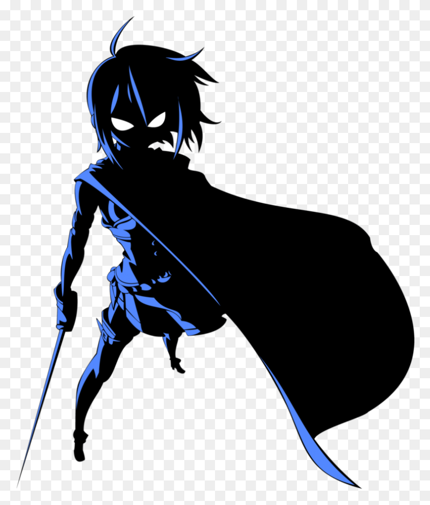 788x938 Sayaka Silhouette Vector By Saioul Anime Girl Silhouette, Ninja, Batman, Knight HD PNG Download