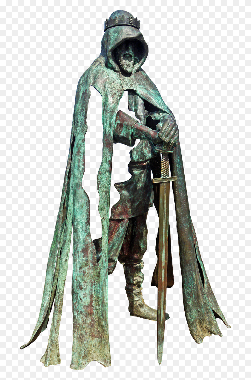 713x1208 Saylegendsage King Arthur Statue Tintagel, Bronze, Sculpture HD PNG Download