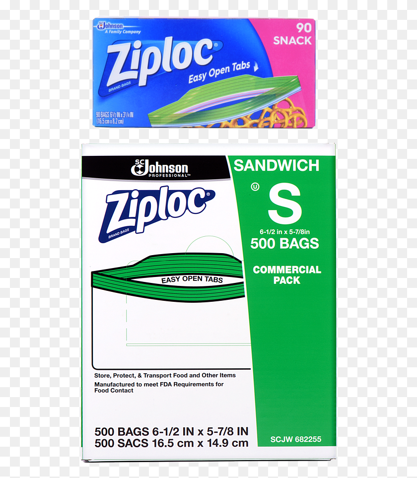 518x903 Sc Johnson Professional Ziploc Brand Sandwich Bags Paper Product, Text, Poster, Advertisement HD PNG Download