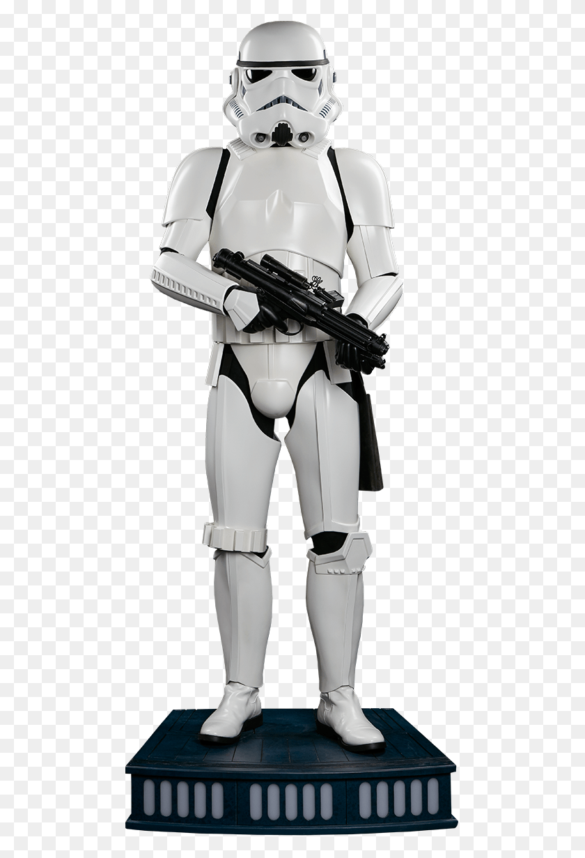 480x1171 Scale Life Size Statue Life Size Stormtrooper Statue, Shoe, Footwear, Clothing HD PNG Download
