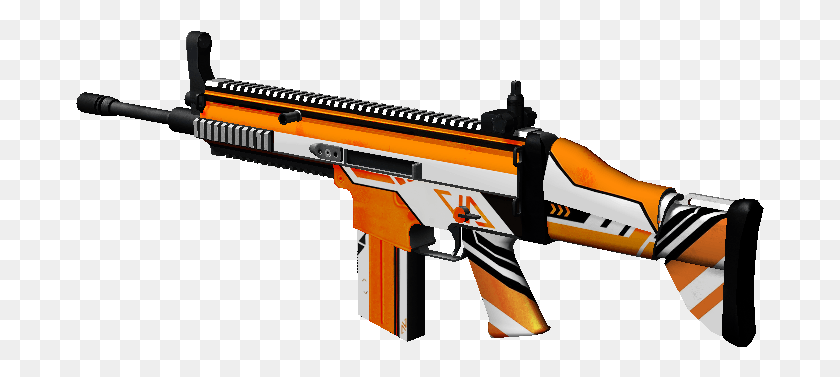 689x317 Scar Asiimov Assault Rifle, Gun, Weapon, Weaponry HD PNG Download