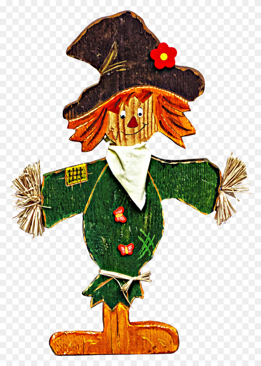 845x1212 Scarecrow Holzfigur Figure Illustration HD PNG Download