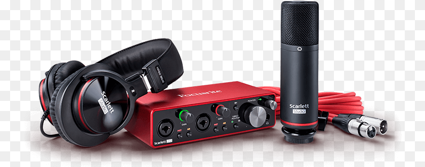 Scarlett 2i2 Studio Focusrite Focusrite Scarlett 2i2 3rd Gen Bundle, Electrical Device, Microphone, Electronics Transparent PNG
