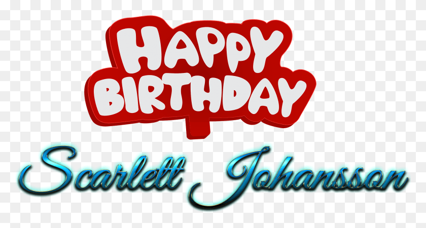 1921x962 Scarlett Johansson Happy Birthday Name Logo Calligraphy, Text, Light, Alphabet HD PNG Download