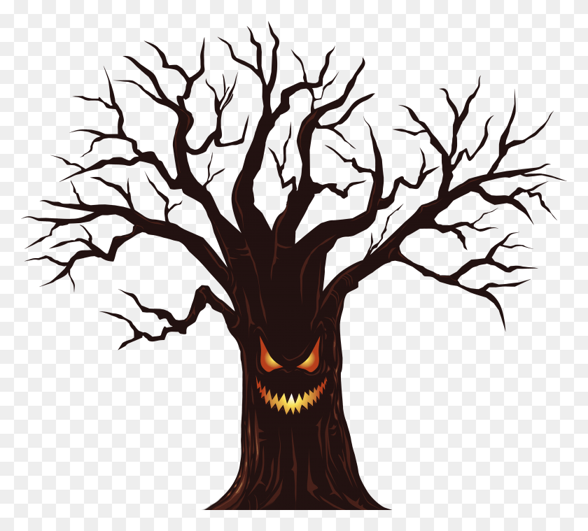 6033x5413 Halloween Png / Árbol De Miedo Png