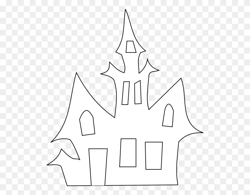 528x596 Scary House Silhouette Clip Art At Clker Silhouette Halloween House Clipart, Symbol, Stencil, Star Symbol HD PNG Download