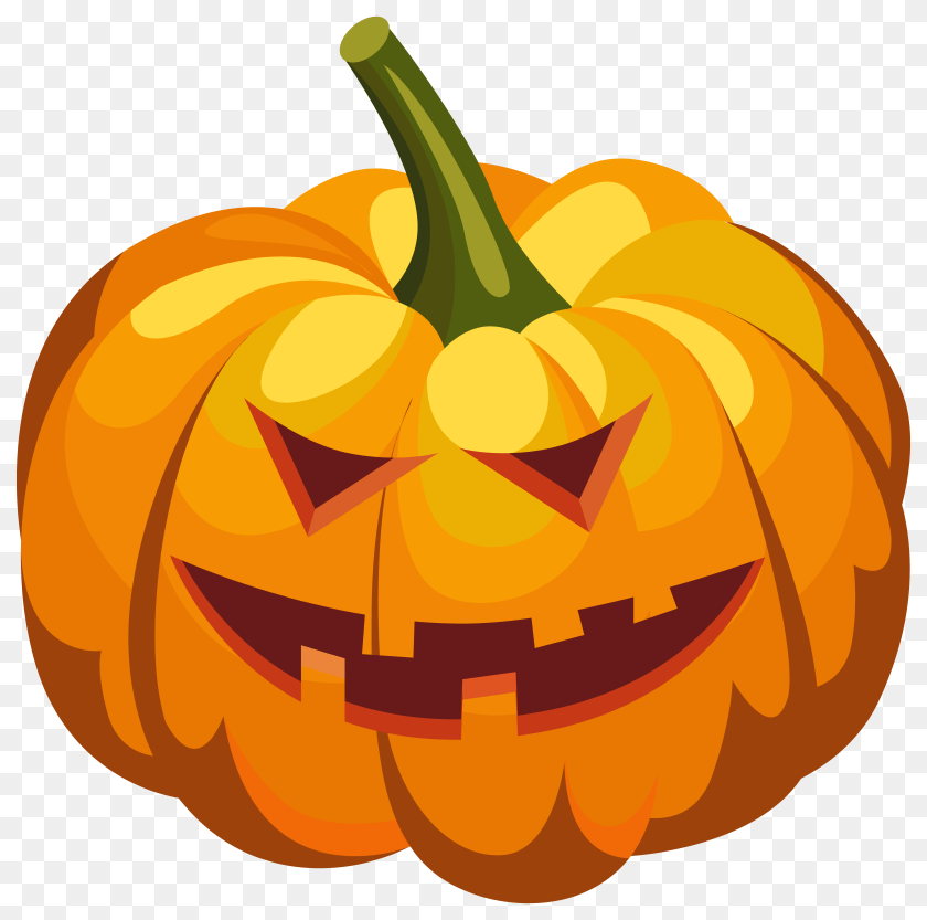 Scary Pumpkin Lantern Clipart, Plant, Food, Vegetable, Produce Transparent PNG