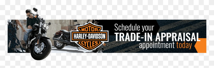 1200x323 Schedule Your Trade In Appraisal Appointment Today Harley Davidson Sales Banner, Wheel, Machine, Motorcycle HD PNG Download