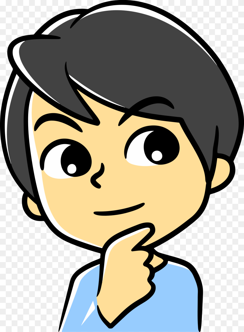 Scheming Boy Kid With Thought Bubble Clipart, Book, Comics, People, Person PNG