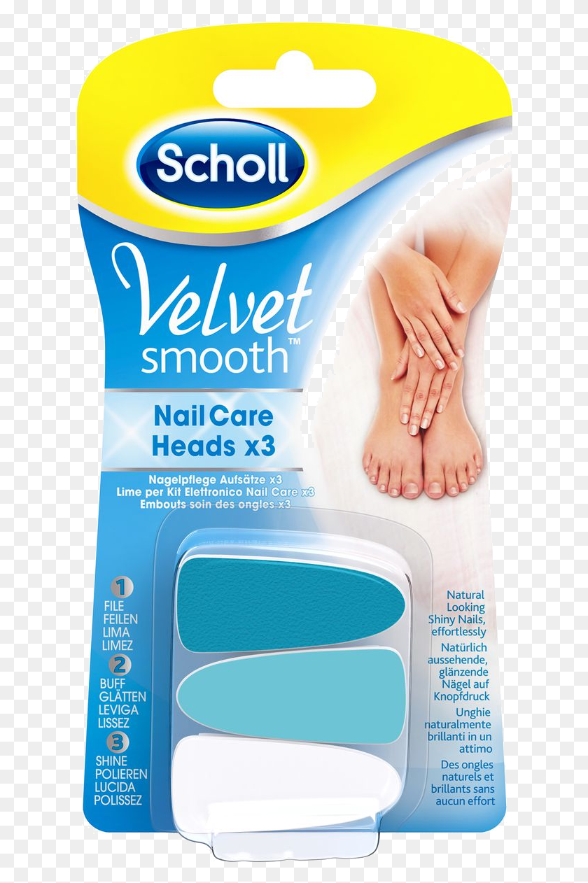 634x1202 Scholl Velvet Smooth Nail Care System Refills, Bottle, Heel, Advertisement HD PNG Download