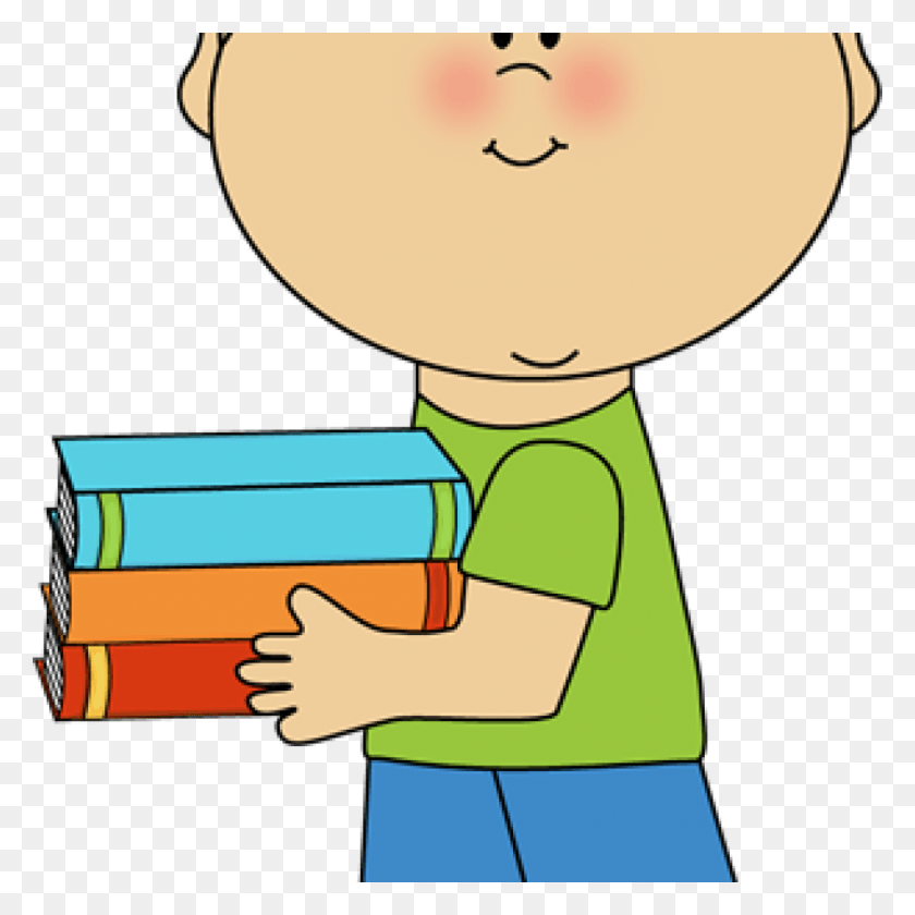 1024x1024 School Books Clipart Little Boy Carrying School Books Clip Art, Reading, Balloon, Ball HD PNG Download
