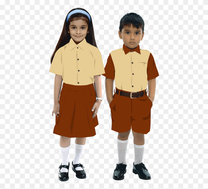 446x702 School Boy And Girl School Boy And Girl School Uniform Images, Clothing, Apparel, Person HD PNG Download