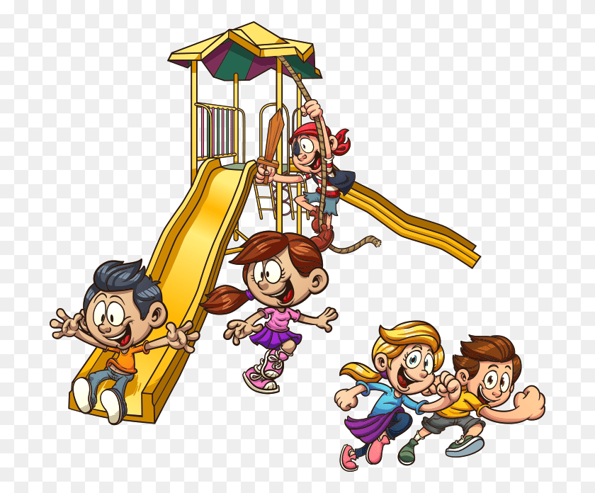 700x636 School Break Programs Kids On The Playground Clipart, Book, Toy, Comics HD PNG Download