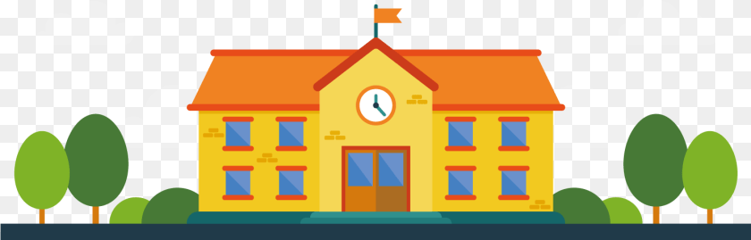 School Building Cartoon, Architecture, House, Housing, Villa Transparent PNG