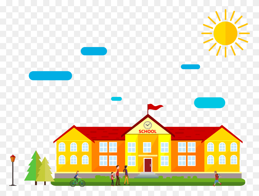 2619x1940 Рисунок Здания Школы В Getdrawings Здание Школы Школа, Человек, Кампус, Район Hd Png Скачать