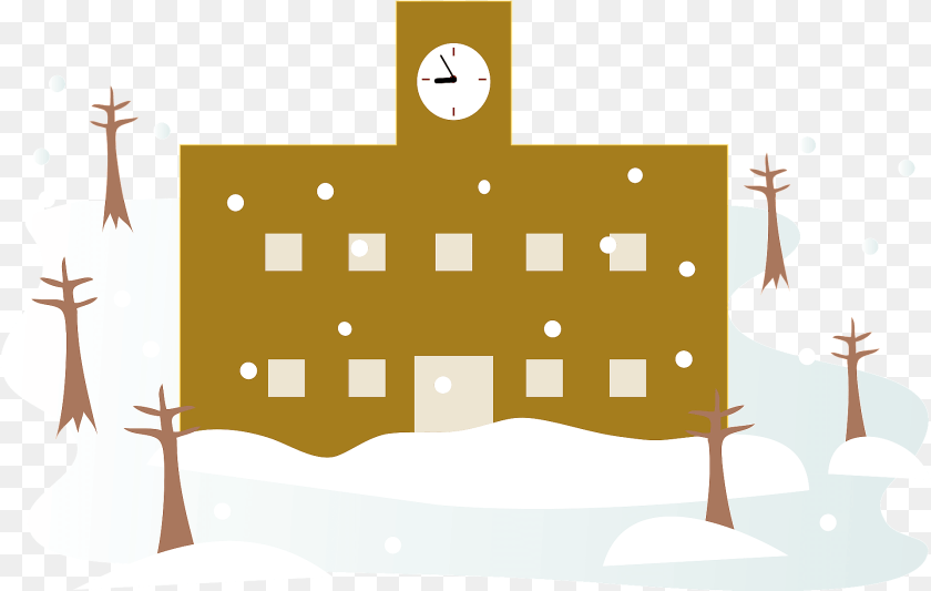 1920x1219 School Building In The Winter Clipart, Outdoors, Nature, Snow Sticker PNG