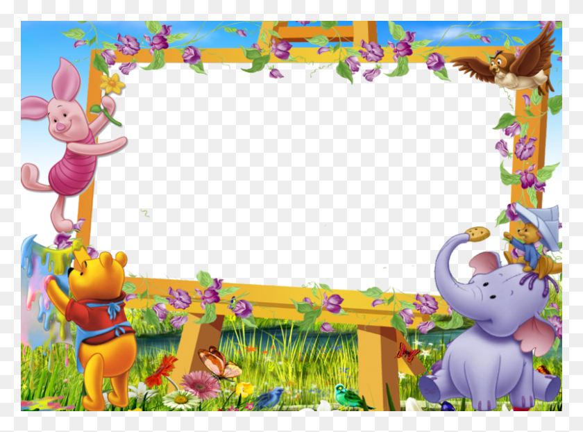 800x577 Школьные Рамки Disney Google Baby Winnie The Pooh Frames, Игрушка, Птица, Животное Hd Png Скачать