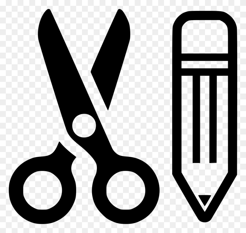 980x926 Scissors And Pencil Arts And Craft Icon, Blade, Weapon, Weaponry HD PNG Download