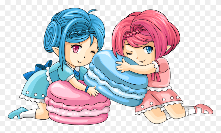 1000x573 Descargar Png Scmacaroons Macarons Girl Food Anime Candy Ftestickers Cute Cartoon Candy Girls, Comics, Libro, Manga Hd Png