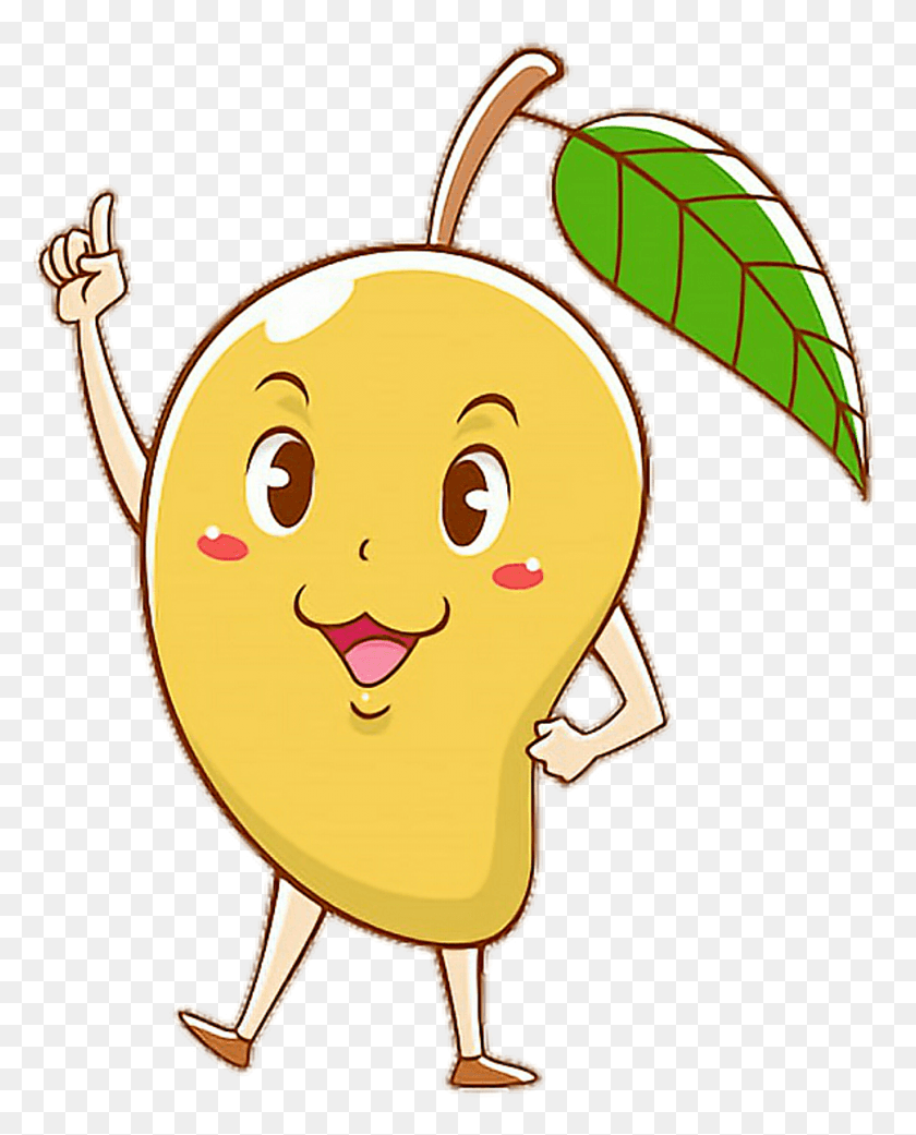 970x1221 Descargar Png Scmango Mango De Dibujos Animados Lindo Colorido Pose Smart Mangoes De Dibujos Animados, Etiqueta, Texto Hd Png