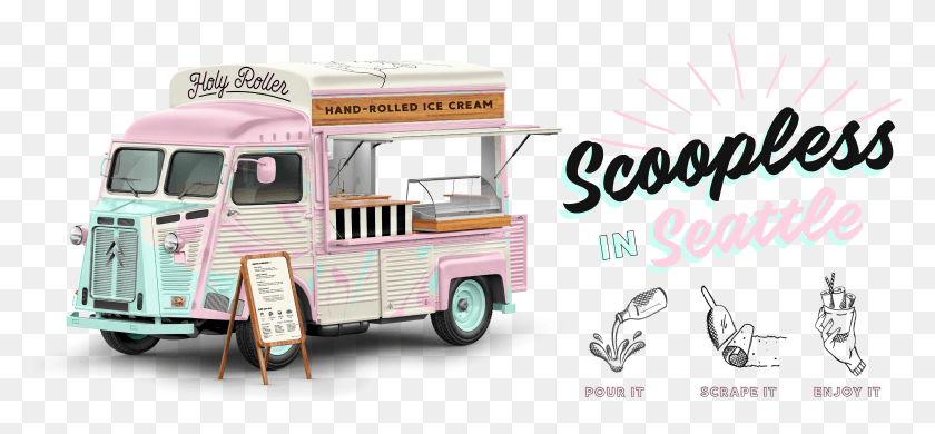 6368x2698 Scoopless In Seattle Thai Rolled Ice Cream Food Truck HD PNG Download