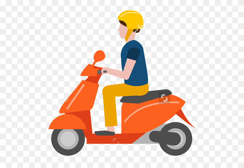 507x519 Scooter Clipart Couple, Vehicle, Transportation, Motorcycle HD PNG Download